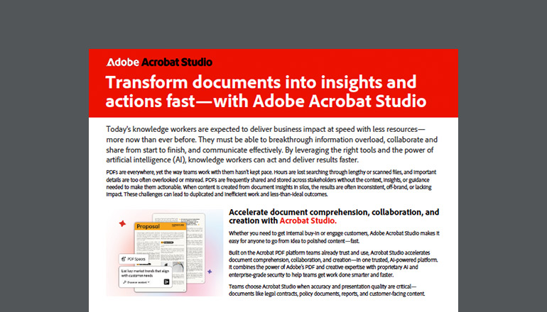 Article Transform Documents into Insights and Actions Fast — With Adobe Acrobat Studio Image