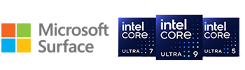 Microsoft surface and intel core logo
