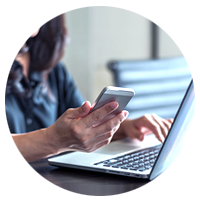 Woman hands on laptop