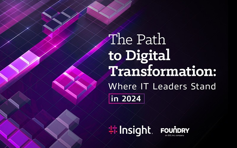 Navigate your IT journey by keeping a finger on the pulse of IT opportunities and challenges. Cover to The Path to Digital Transformation: Where IT Leaders Stand in 2024 available to download