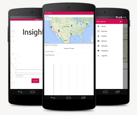Insight RNOC app dashboard displayed on smart phone.