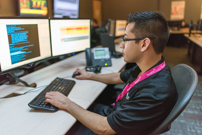 Network operations admin reporting security and network performance information for client