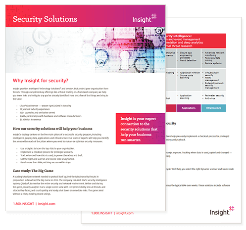 Cover view of Insight Security Solutions datasheet available for download
